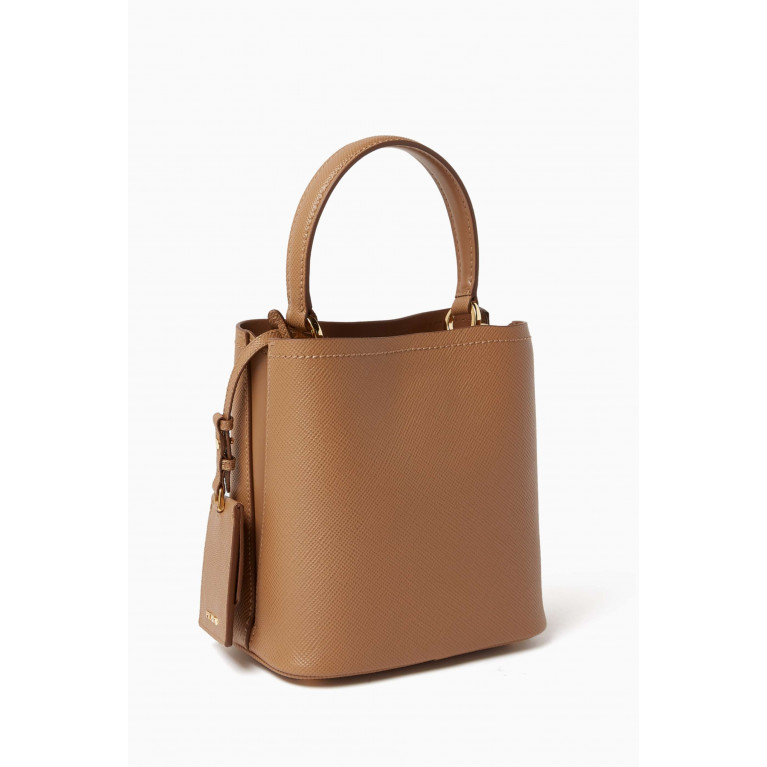 Prada - Panier Mini Tote Bag in Saffiano Leather Brown