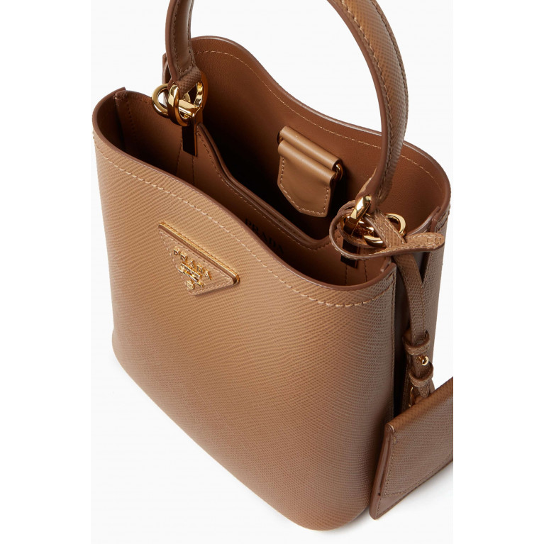 Prada - Panier Mini Tote Bag in Saffiano Leather Brown