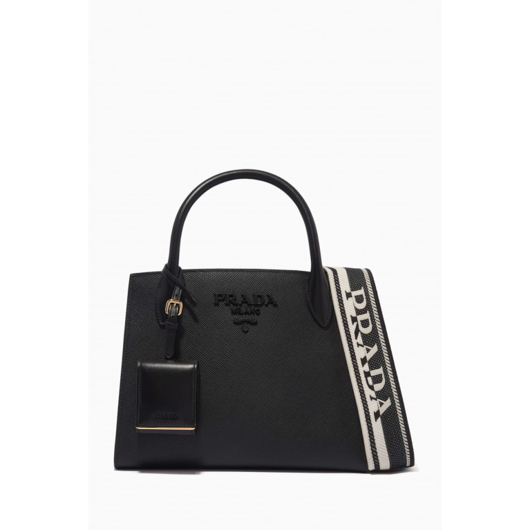Prada - Small Prada Monochrome Bag in Saffiano Leather Black
