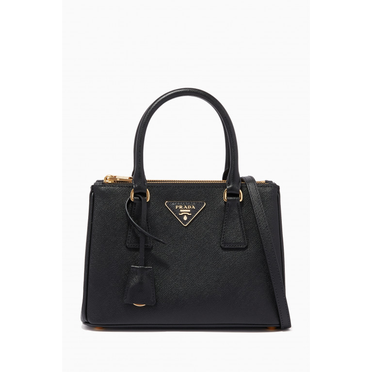 Prada - Mini Prada Galleria Bag in Saffiano Leather Black