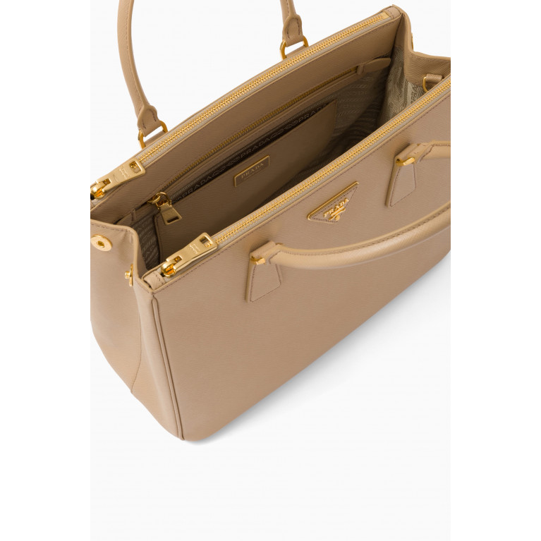 Prada - Small Galleria Bag in Saffiano Leather Neutral