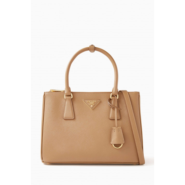 Prada - Medium Galleria Ombré Tote Bag in Saffiano Leather Brown