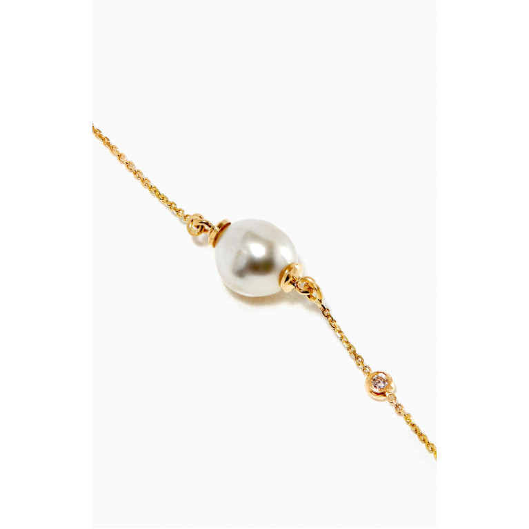 Robert Wan - Links of Love My First Pearl Diamond Bracelet in 18kt Yellow Gold