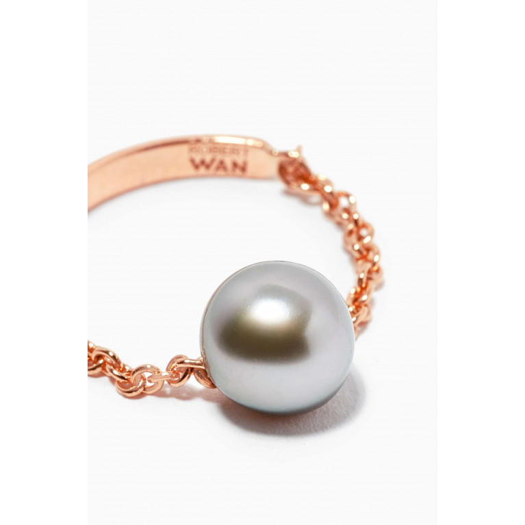 Robert Wan - Links of Love Pearl Chain Ring in 18kt Rose Gold