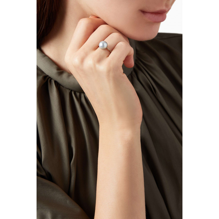Robert Wan - Zoja Pearl Meteore Diamond Ring in 18kt Rose Gold