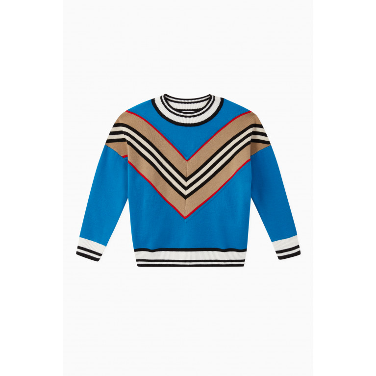 Burberry - Icon Stripe Panel Wool Blend Sweater