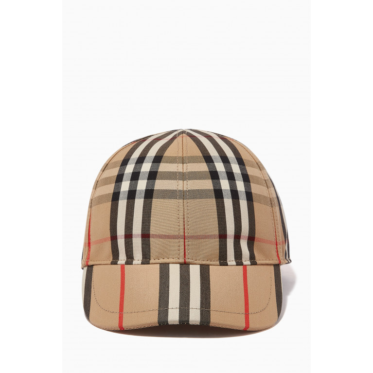 Burberry - Baseball Cap in Vintage Check & Icon Stripe Cotton