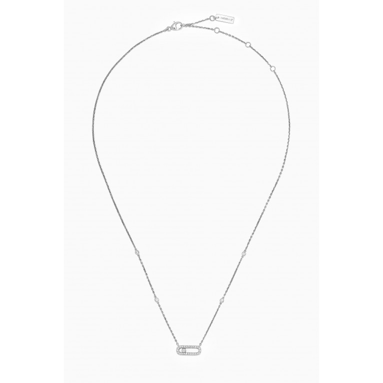 Messika - Move Uno Pavé Diamond Necklace in 18kt White Gold