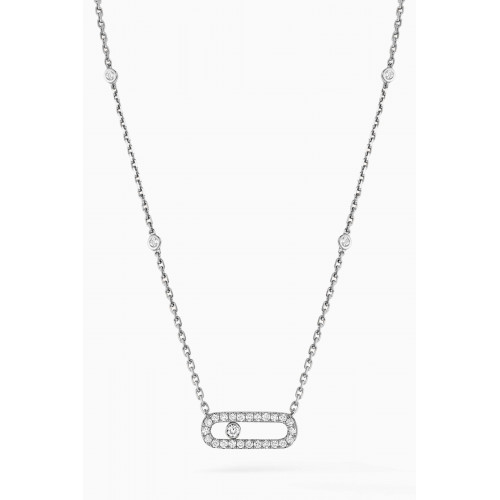 Messika - Move Uno Pavé Diamond Necklace in 18kt White Gold White