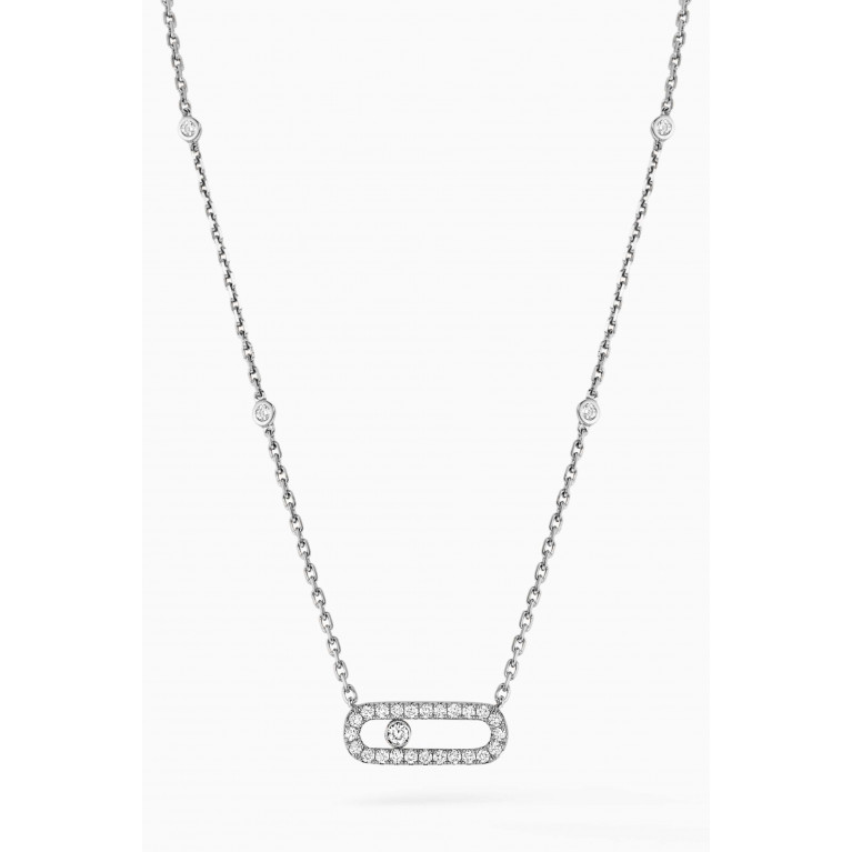 Messika - Move Uno Pavé Diamond Necklace in 18kt White Gold White