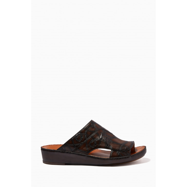 Private Collection - Najdy Fermer Sandals in Equestra-Embossed Softcalf Brown