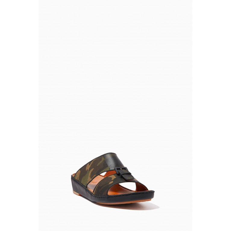 Private Collection - Cinghia Sandals in Camo Fabric