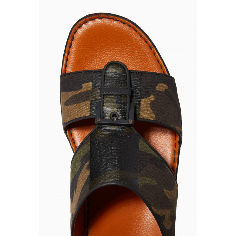Private Collection - Cinghia Sandals in Camo Fabric