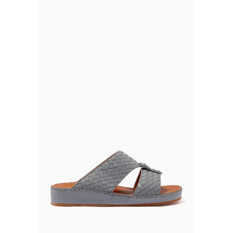 Private Collection - Inclinato Quadratura Treece Sandals in Softcalf Grey