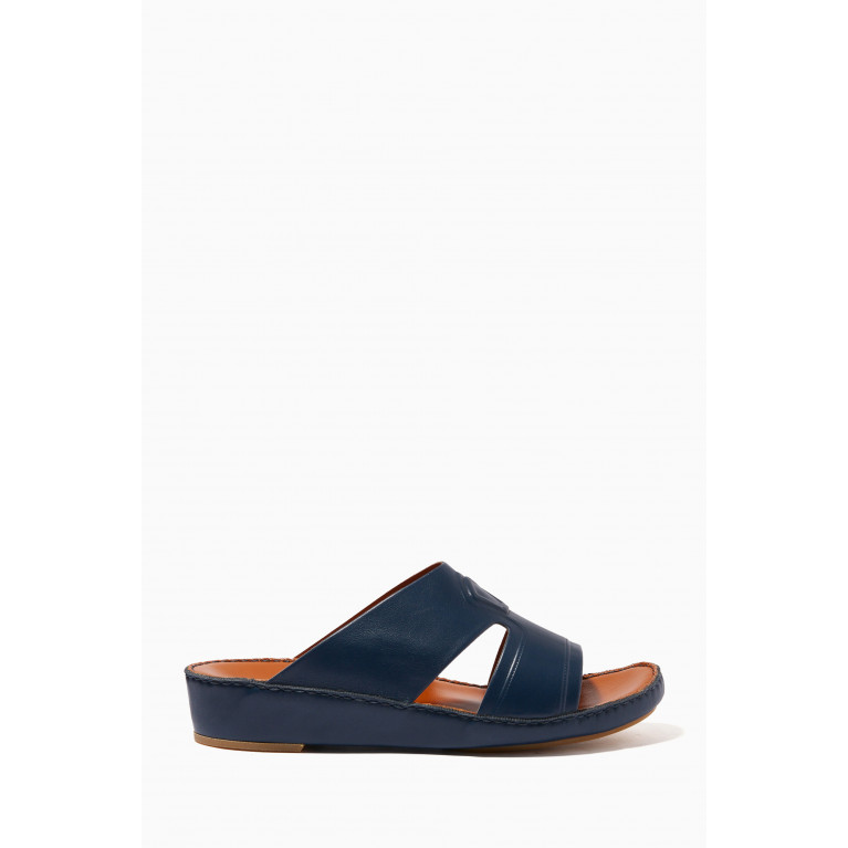 Private Collection - Peninsula Sandals in Softcalf Leather Blue
