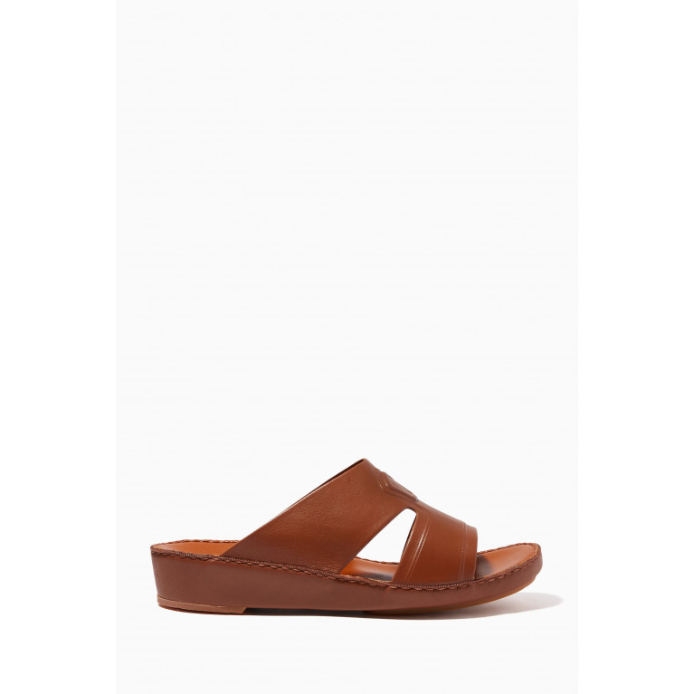 Private Collection - Peninsula Sandals in Softcalf Leather Brown