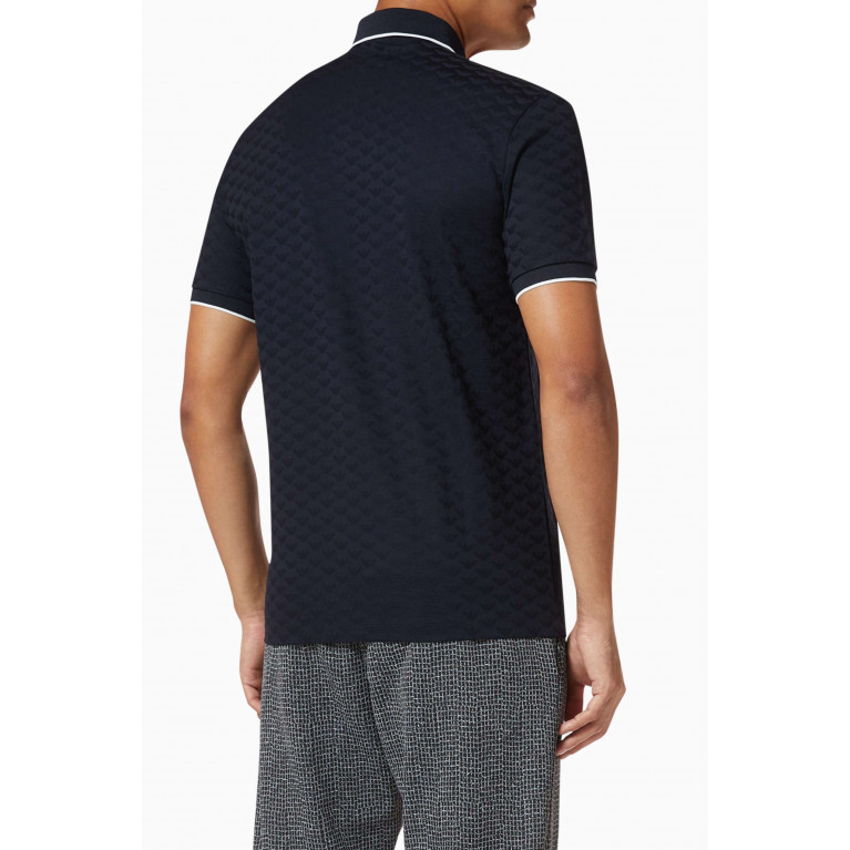 Emporio Armani - EA Jacquard Polo T-Shirt Blue