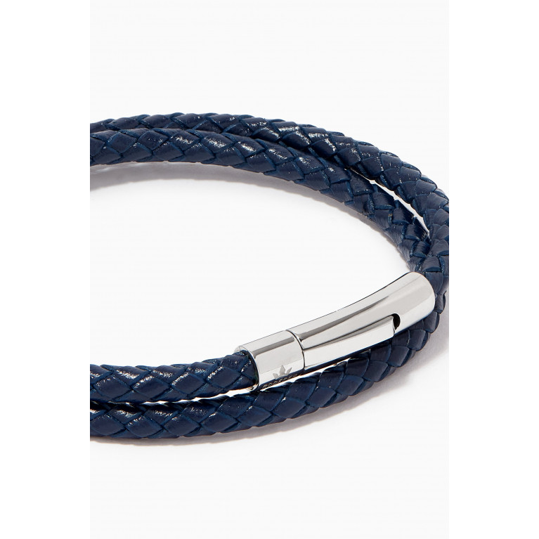 Roderer - Matteo Double Tour Bracelet in Woven Leather Blue