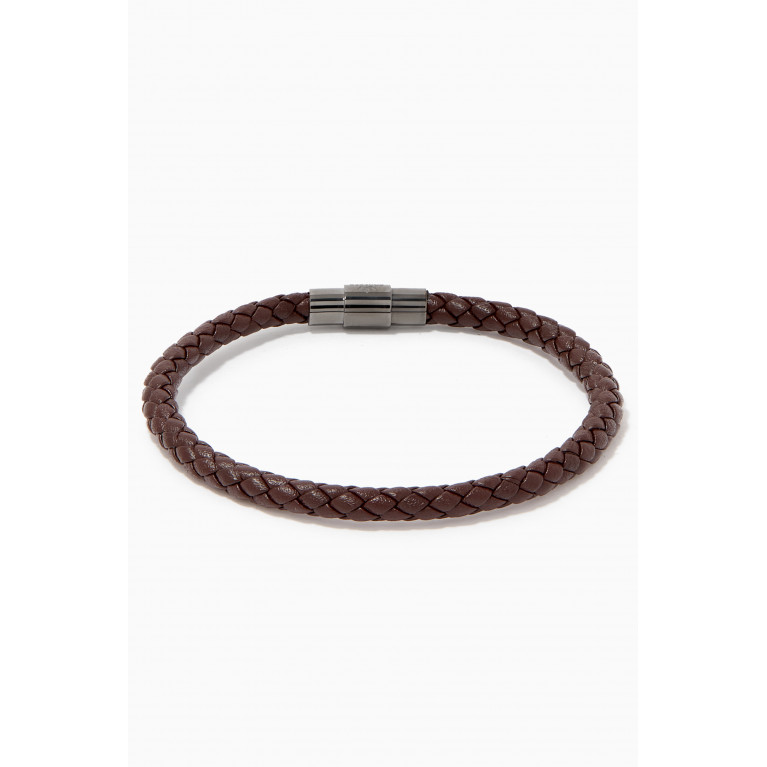 Roderer - Sergio Leather Bracelet in Woven Grain Leather Brown