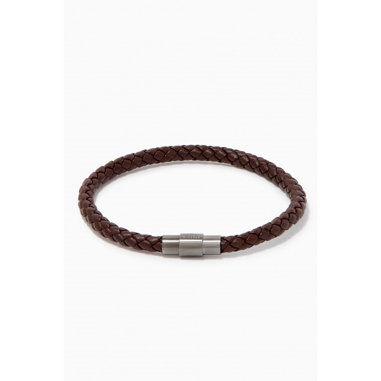 Roderer - Sergio Leather Bracelet in Woven Grain Leather Brown