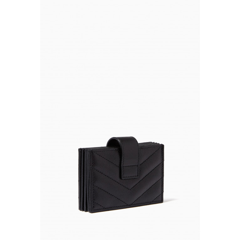 Saint Laurent - Cassandre Business Card Case in Matelassé Leather Black
