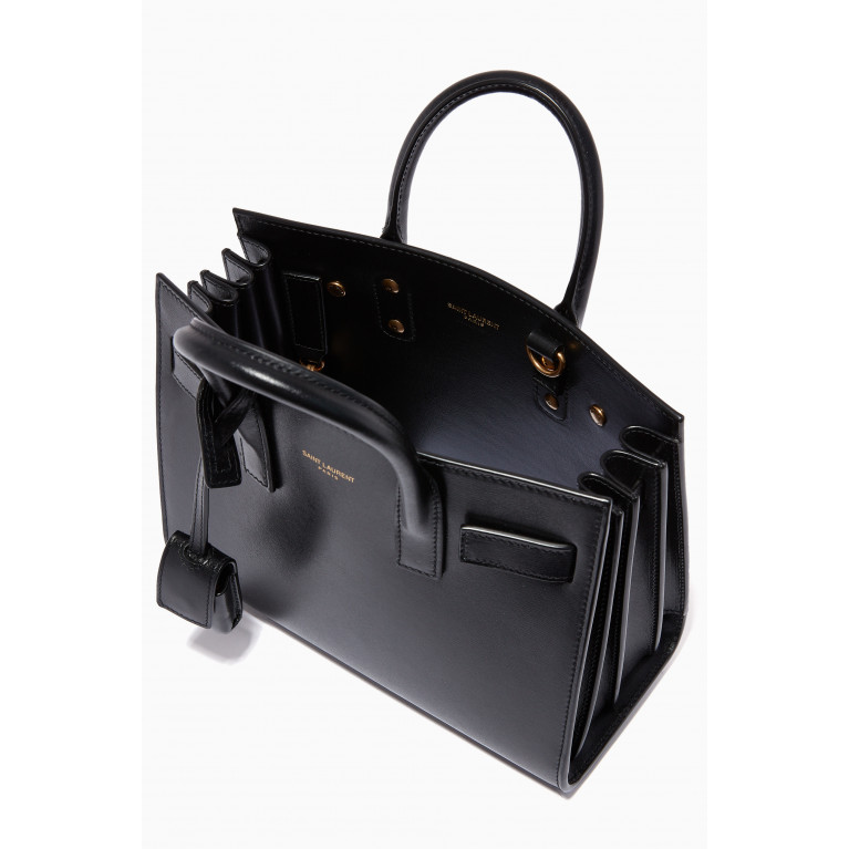 Saint Laurent - Nano Day Tote in Grained Leather Black