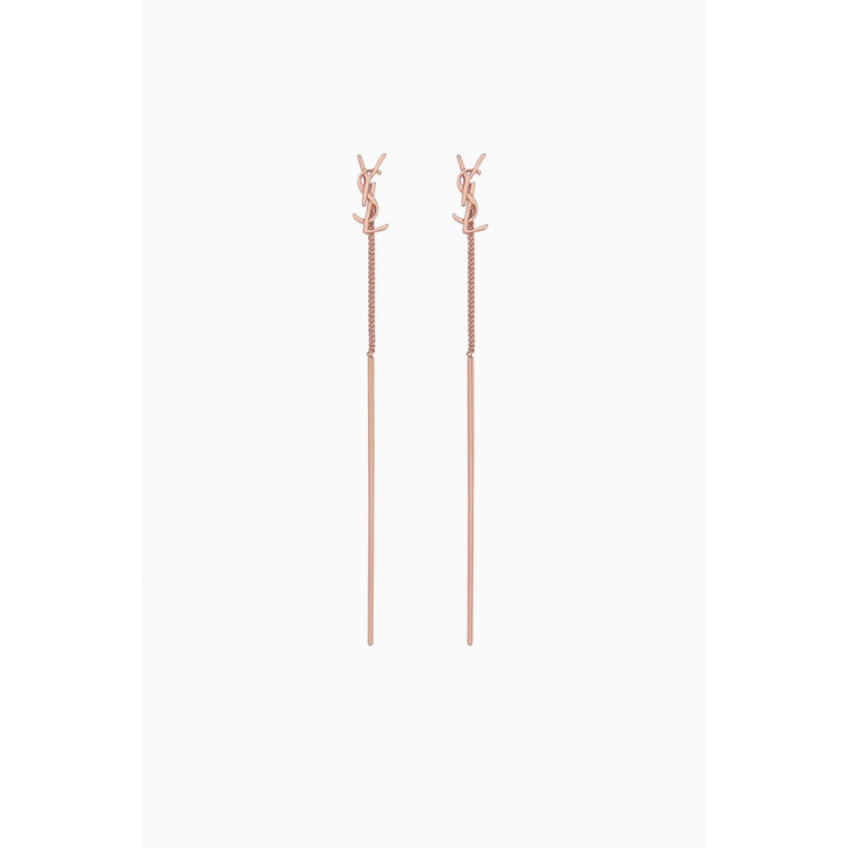 Saint Laurent - Opyum YSL Threader Earrings in Metal Rose Gold