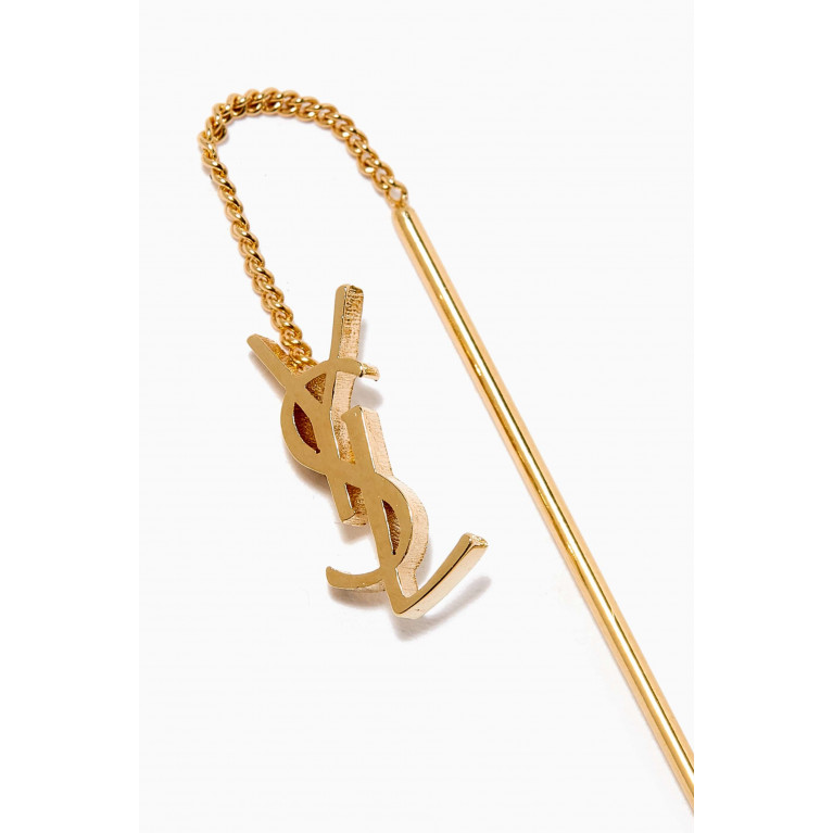 Saint Laurent - Opyum YSL Threader Earrings in Metal Gold