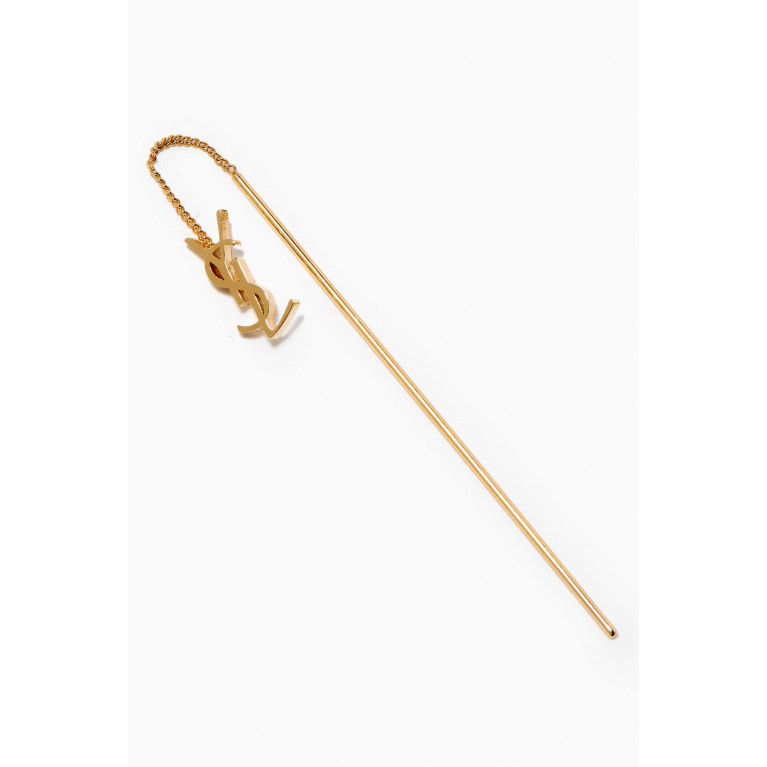 Saint Laurent - Opyum YSL Threader Earrings in Metal Gold