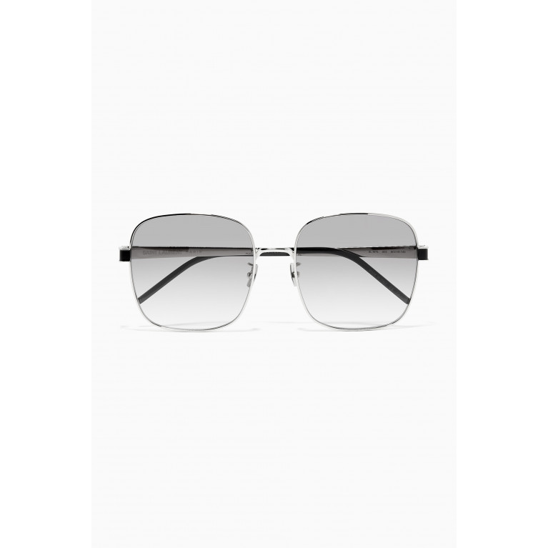 Saint Laurent - Square Metal Sunglasses Silver