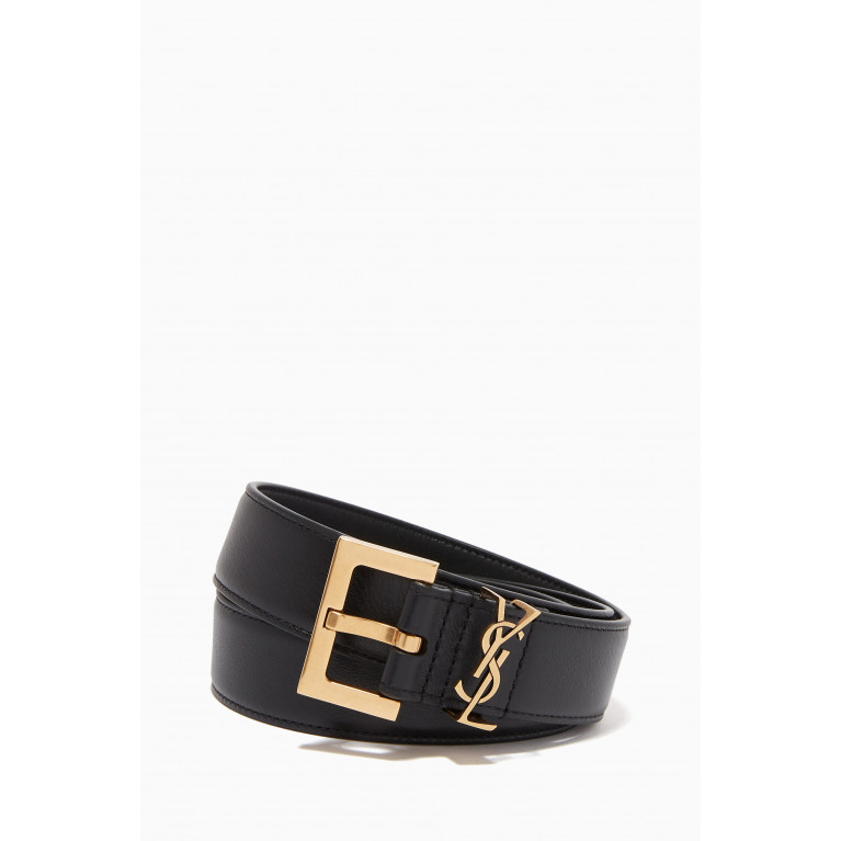 Saint Laurent - Monogramme Belt In Smooth Leather