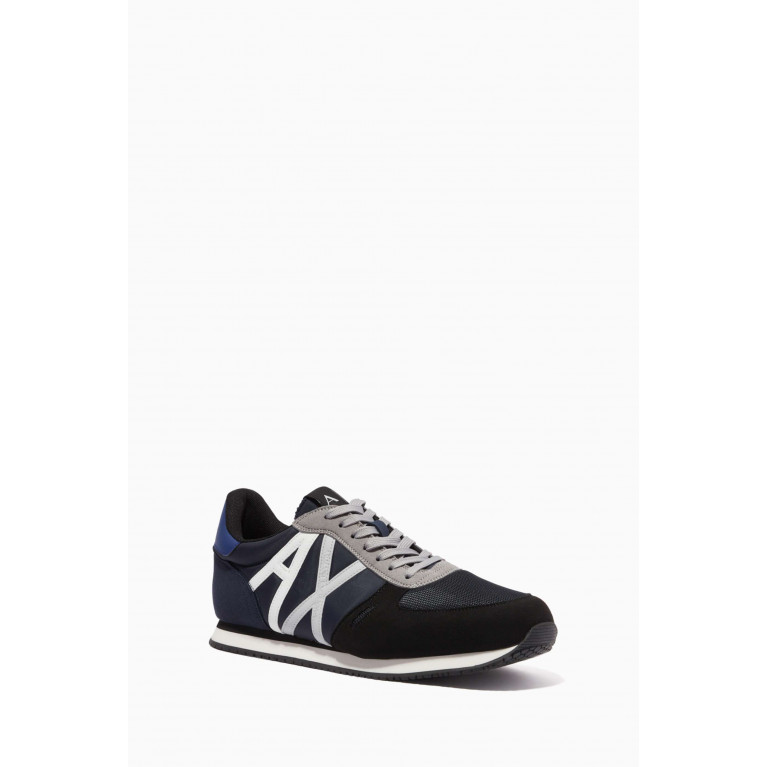 Armani Exchange - AX Icon Sneakers in Suede & Mesh Black
