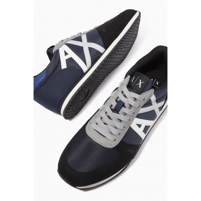 Armani - AX Icon Sneakers in Suede & Mesh Multicolour