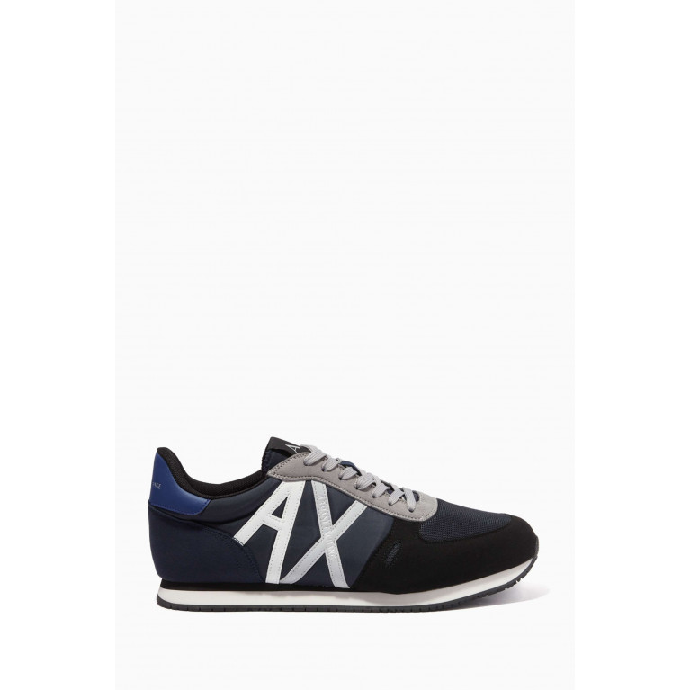 Armani Exchange - AX Icon Sneakers in Suede & Mesh Black