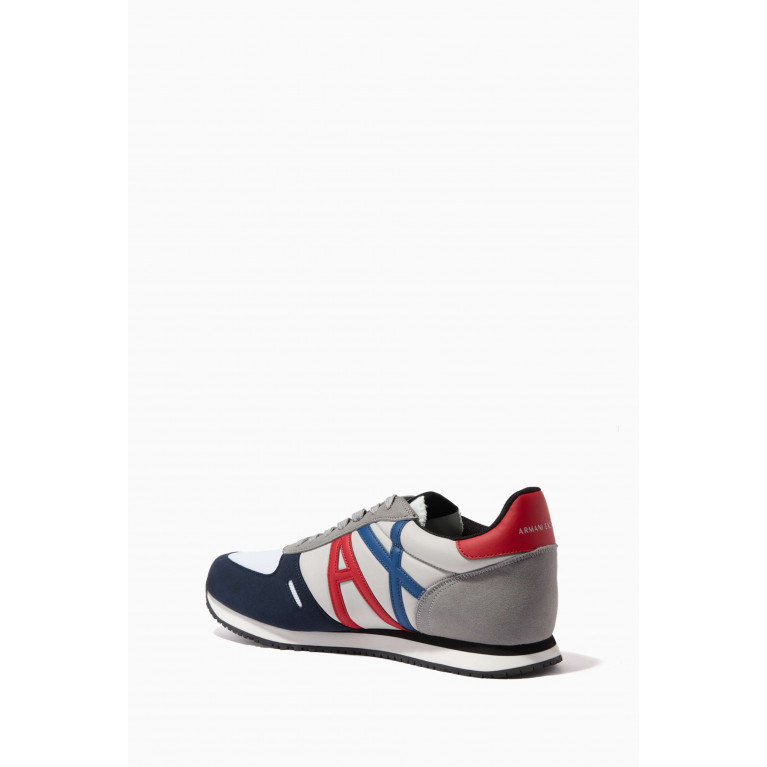 Armani Exchange - AX Icon Sneakers in Suede & Mesh Blue