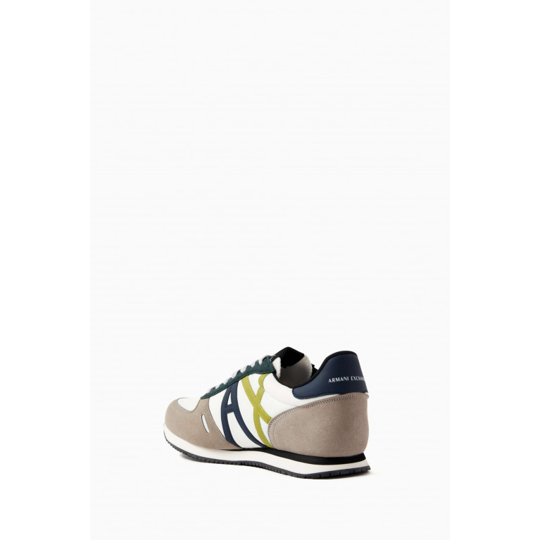 Armani Exchange - AX Icon Sneakers in Suede & Mesh Multicolour