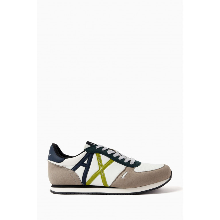 Armani Exchange - AX Icon Sneakers in Suede & Mesh Multicolour