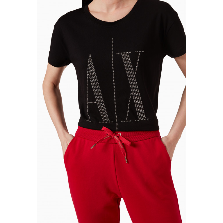 Armani Exchange - Icon Logo Stud Cotton T-shirt Black
