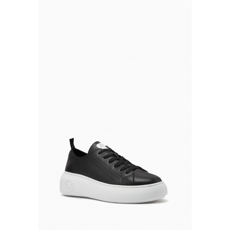 Armani Exchange - AX Chunky Sneakers in Faux Leather Black