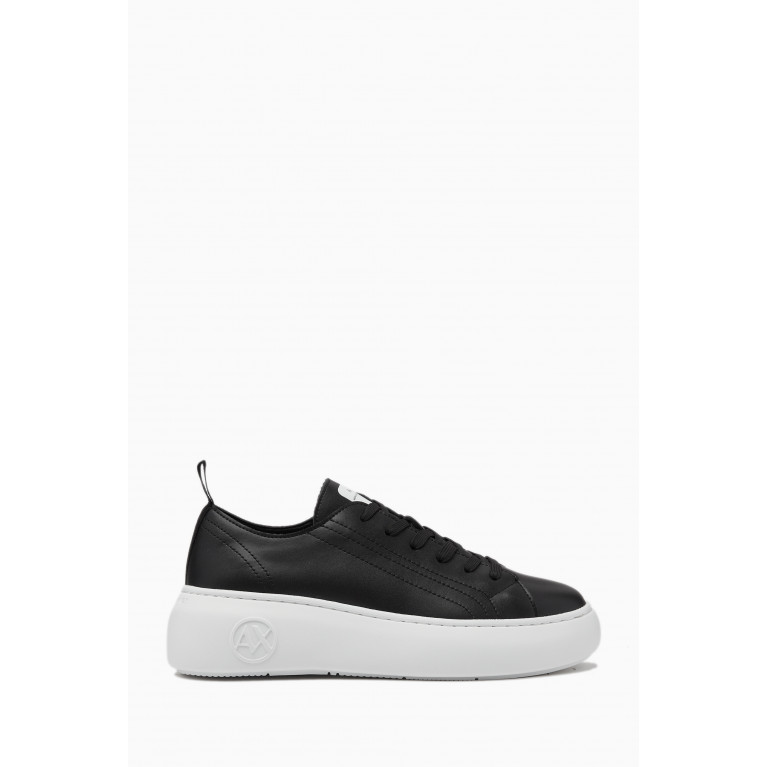 Armani Exchange - AX Chunky Sneakers in Faux Leather Black