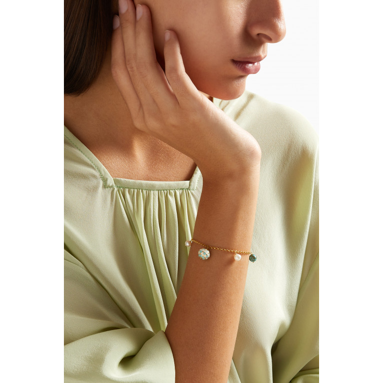 M's Gems - Feroza Charm Bracelet in 18kt Gold