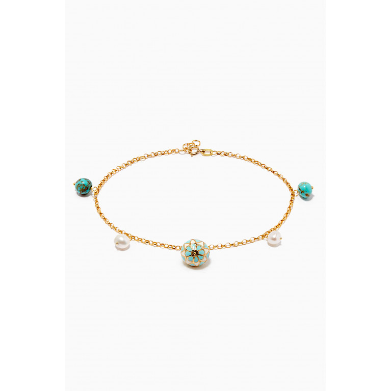 M's Gems - Feroza Charm Bracelet in 18kt Gold