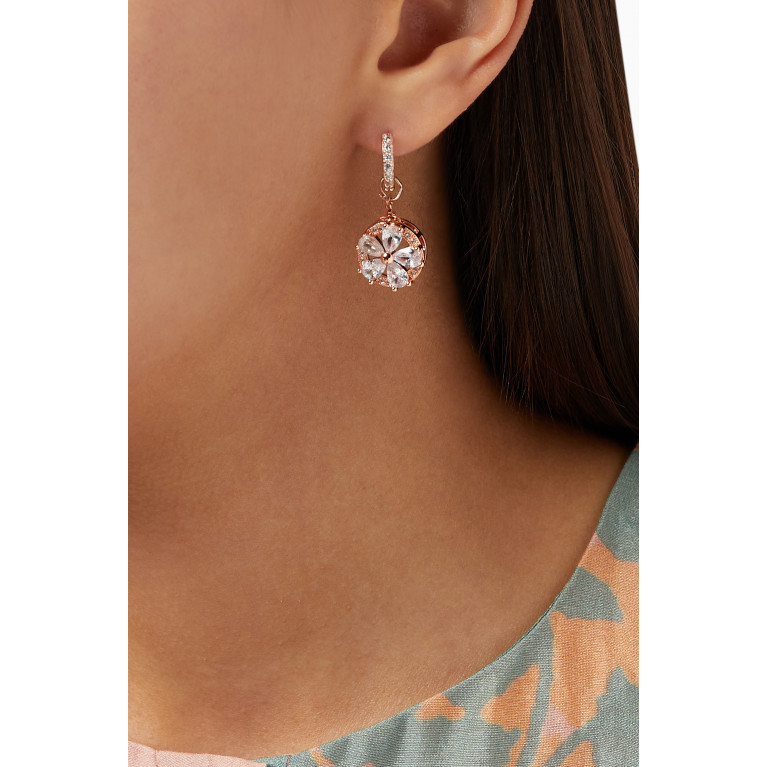 The Jewels Jar - Embedded Flower Huggie Hoop Earrings