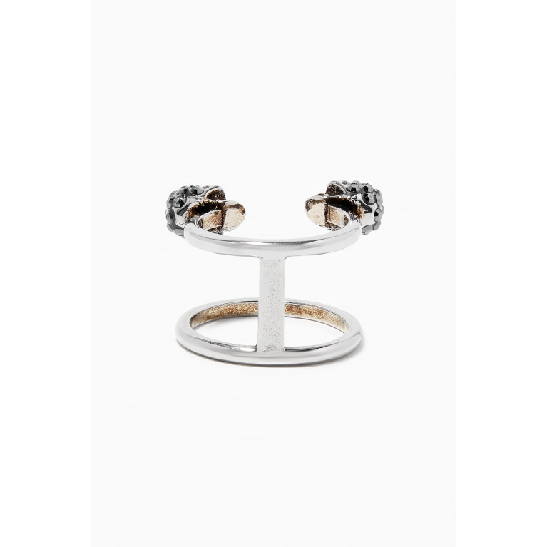 Alexander McQueen - Twin Skull Double Ring Silver