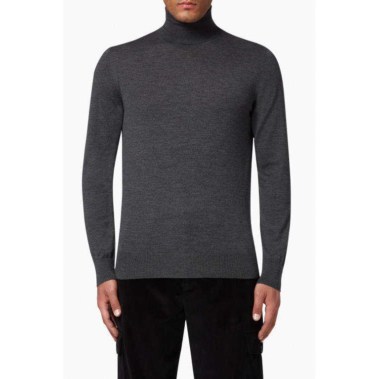 Dolce & Gabbana - Roll Neck Wool Sweater Grey