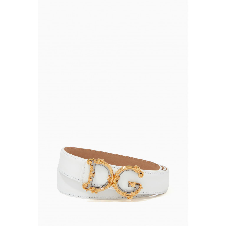 Dolce & Gabbana - DG Girl Belt in Leather, 25mm White