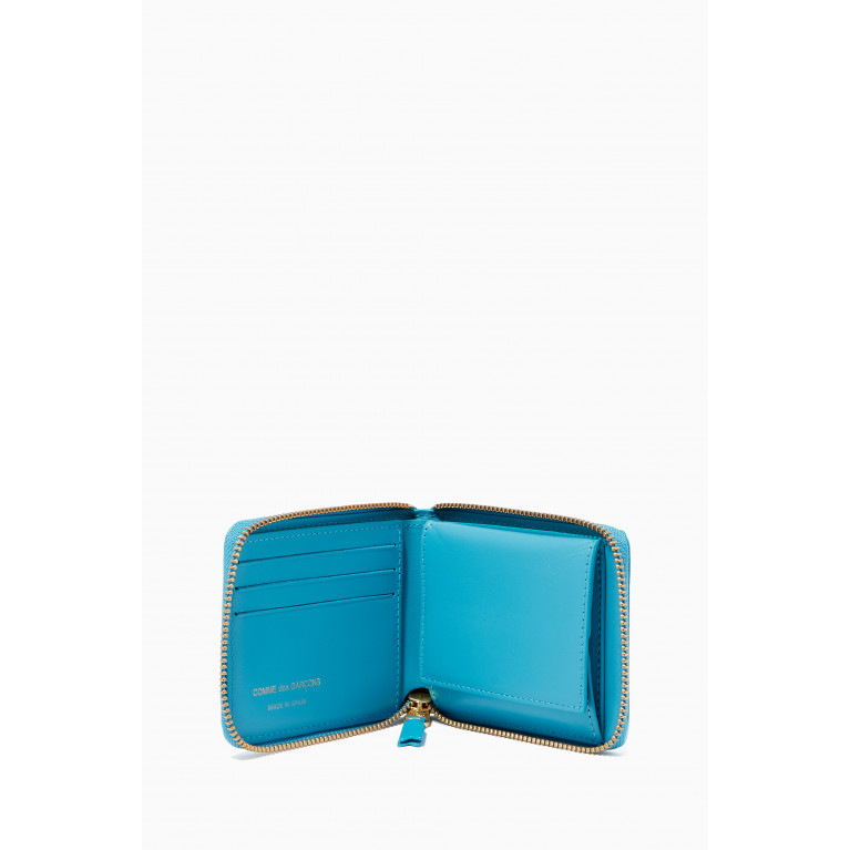 Comme des Garçons - Classic Zip-Around Wallet in Leather Blue