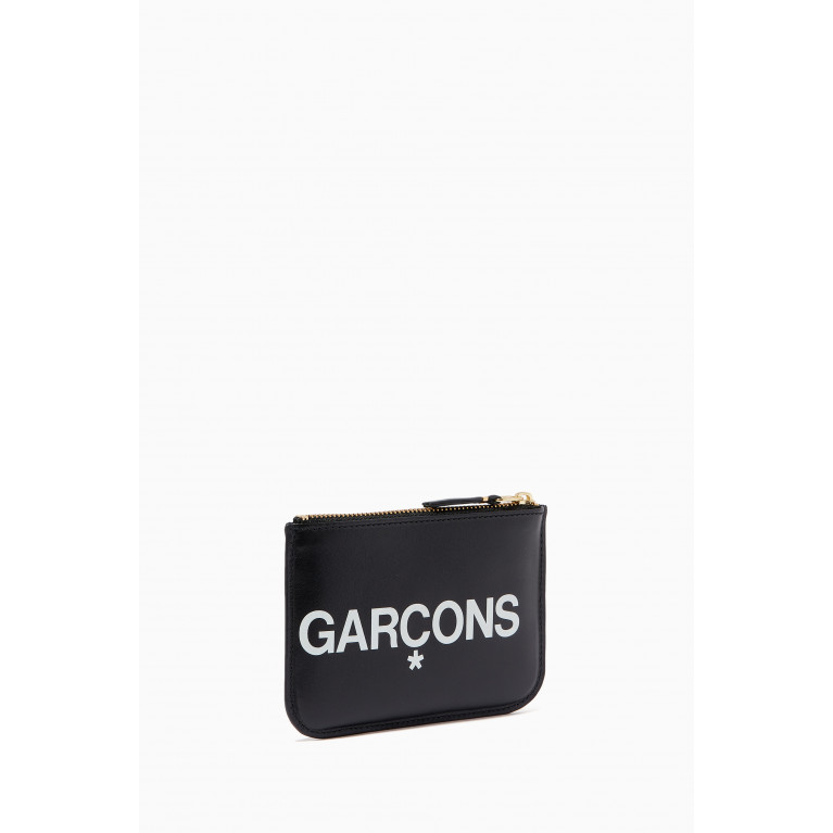 Comme des Garçons - Huge Logo Card Holder in Leather Black