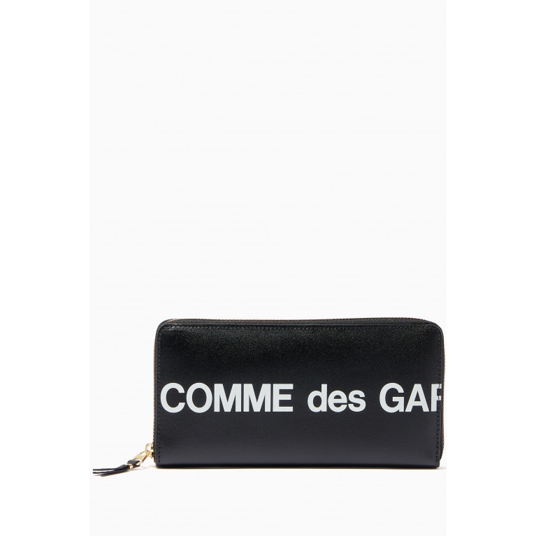 Comme Des Garçons  - Huge Logo Long Wallet in Leather Black