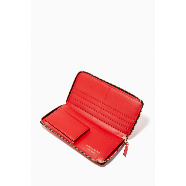 Comme des Garçons - Huge Logo Long Wallet in Leather Red